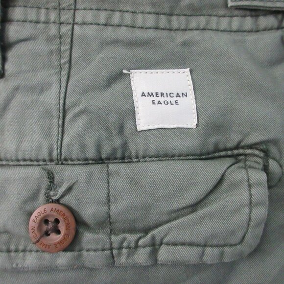 American Eagle Outfitters Lived-In Cargo Shorts Men's 40 Green Cotton Casual 680 - Picture 8 of 13